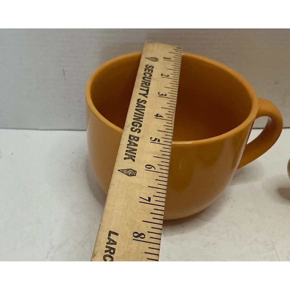 Pier 1 Vintage Tea For One Stacking Teapot and Cafe Au Lait Mug Set Yellow Organ